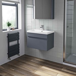 Artis Grey Gloss 600mm Wall Hung Mounted Vanity Unit & Basin