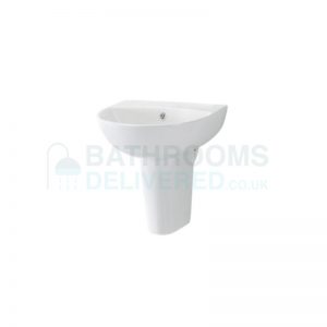 Kartell Kameo 450mm Semi Pedestal Basin Sink Modern White Ceramic