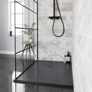 Kartell Graphite Stone Effect 1700 x 700mm Anti-Slip Shower Tray