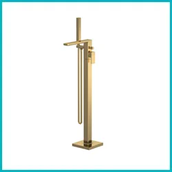 Brushed Brass Freestanding Bath Taps