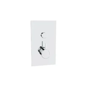 Kartell Plan chrome single push button concealed shower valve with concealed thermostatic shower valve, round lever handle temperature control, gloss finish and brass construction.