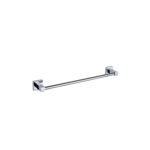 Kartell Pure square ends chrome modern single towel bar holder with chrome finish and wall mounted installation.