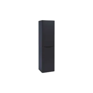 Scudo Bella 1500mm Indigo tall 2 door wall-hung storage unit with tall bathroom storage unit, indigo finish, melamine construction and wall mounted installation.