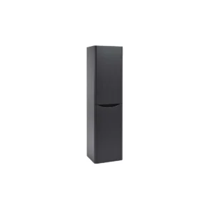 Scudo Bella 1500mm matt grey tall 2 door wall-hung storage unit with two handles, tall bathroom storage unit, matt grey finish and melamine construction.