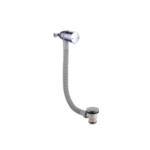 Scudo chrome slotted bath filler & overflow click clack waste with bath filler and overflow waste, bath fixed installation, chrome finish and brass, stainless steel and plastic construction.