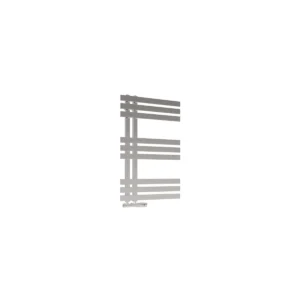Scudo Elizabeth 800 x 500mm polished chrome flat panel towel rail radiator with polished chrome finish and nominal height 800mm.