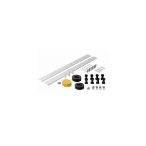 Scudo fixing kit a leg set & white bathroom plinth with shower-tray, floor and feet-kit mounted installation, shower-tray leg set and plinth, white finish and aluminium and ABS construction.