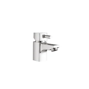 Scudo Forme chrome mini mono square basin tap & push waste with mini basin mixer tap, single lever handles, chrome finish and brass construction.
