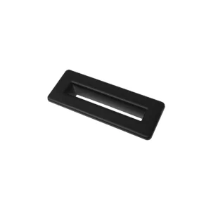 Scudo matt black rectangle overflow insert with basin overflow insert, matt black finish and stainless steel construction.