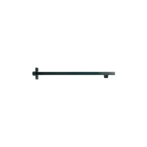Scudo matt black wall-hung stainless steel square shower arm with matt black finish, stainless steel construction and wall mounted installation.