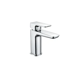 Scudo Muro polished chrome basin mono mixer tap & waste with lever handle, polished chrome finish and brass construction.