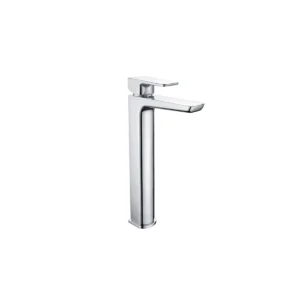 Scudo Muro polished chrome high riser basin mono tap with basin mixer tap, single lever handles, polished chrome finish and brass construction.