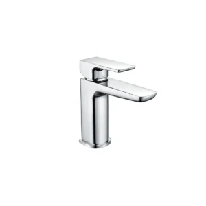 Scudo Muro polished chrome mini basin tap & waste with mini basin mixer tap, single lever handles, polished chrome finish and brass construction.