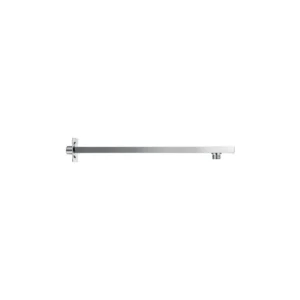 Scudo polished chrome 405mm extended square wall arm with shower arm, polished chrome finish, stainless steel construction and wall mounted installation.