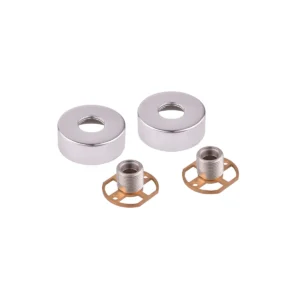 Scudo polished chrome premium fast fix & shrouds with fast-fix shower brackets with shrouds, polished chrome finish, brass / stainless steel construction and round shape.