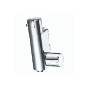 Scudo polished chrome thermostatic vertical valve for douches with two knob handles, polished chrome finish, brass / stainless steel construction and wall mounted installation.