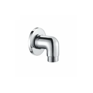 Scudo polished chrome traditional round shower outlet elbow with polished chrome finish, brass construction and wall mounted installation.