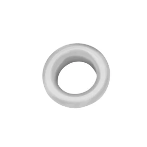 Scudo white round basin overflow insert with white finish, stainless steel construction, depth 10mm and insert depth Approximately 7mm.