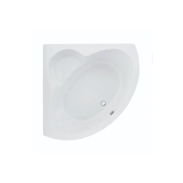 Alternate view of Carron Monarch 1300mm double-ended Carronite corner bath with white finish, carronite construction, width 1295mm and internal width 740mm.