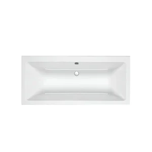 Carron quantum 1700 x 700mm double end square bathtub with standard bath, white finish, acrylic construction and rectangular shape.