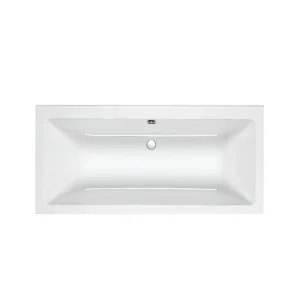 Carron quantum 1800 x 800mm double end square bathtub with standard bath, white finish, acrylic construction and rectangular shape.