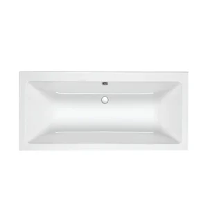 Top view of Carronite quantum 1900 x 900mm double end square bathtub with reinforced bath, white finish, carronite construction and rectangular shape.