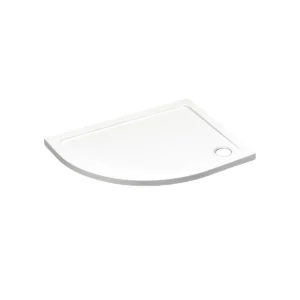 Kartell 1000 x 800mm LH offset quadrant 45mm shower tray with white finish, corner installation and width 1000mm.