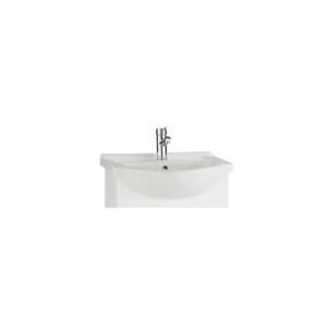 Kartell 450mm curved ceramic vanity unit basin 1 tap hole with ceramic construction and curved front shape.