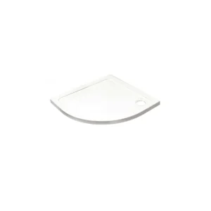 Kartell 800mm low profile stone resin quadrant shower tray with white finish, ABS-capped acrylic stone resin construction and height 45mm.