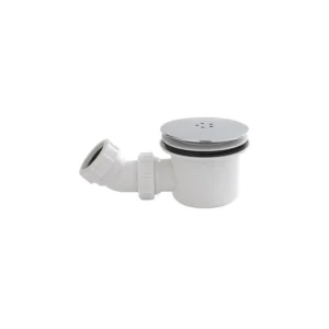 Kartell 90mm fast flow chrome shower waste with universal type, fits most shower trays installation, chrome finish, width 150.22mm and lower body width 91.4mm.