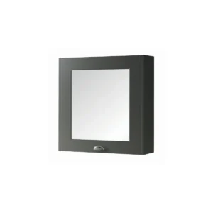 Kartell Astley 600mm matt grey traditional mirror cabinet with matt grey finish, MDF construction, square shape and wall mounted installation.