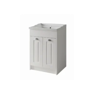 Kartell Astley 600mm matt white traditional freestanding vanity unit with matt white finish, MDF construction, floorstanding installation
