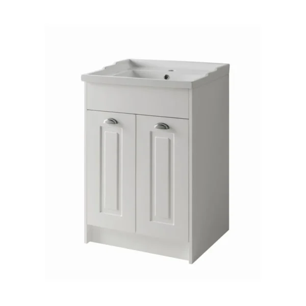 Alternate view of Kartell Astley 600mm matt white traditional freestanding vanity unit with matt white finish, MDF construction, floorstanding installation and rectangular shape for FUR500AS alternate view.
