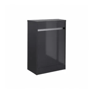 Kartell City Matrix 500mm storm grey gloss WC toilet unit with gloss finish, width 490mm and height 830mm.