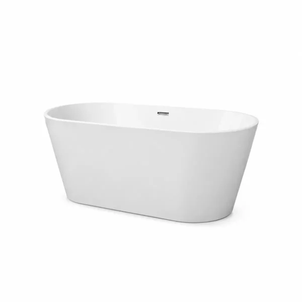 Kartell Coast 1500 x 750mm freestanding double-end oval bath with gloss white finish, double-skinned acrylic construction and internal width bottom 440mm.
