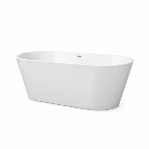 Kartell Coast 1600 x 750mm freestanding double-end oval bath with gloss white finish, double-skinned acrylic construction