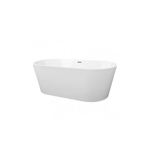 Kartell Coast 1700 x 800mm freestanding double-end oval bath with gloss white finish, double-skinned acrylic construction, width 804mm and internal width bottom 470mm.