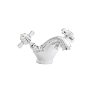 Kartell Klassique chrome mono two crosshead handles basin tap with two crosshead handles, basin mixer tap, chrome finish and brass construction.