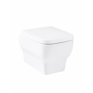 Kartell Korsika 350mm wall-hung white designer toilet pan with white finish, wall mounted installation and height 365mm.