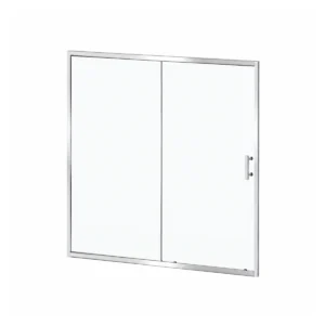 Kartell KV6 1600mm chrome reversible sliding shower door with sliding doors, 6mm glass and chrome finish.