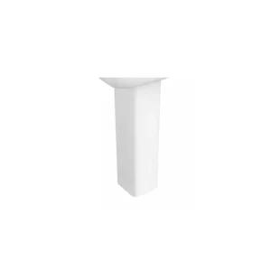 Kartell Options 600 square full pedestal with sleek, minimalist design of this white ceramic pedestal base provides a clean and contemporary look for any bathroom vanity and top front width 185mm.