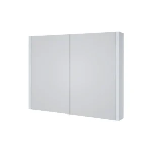 Kartell Purity 800mm gloss white 2 door mirror cabinet with wall-mounted mirror cabinet, MDF and glass construction, gloss white finish and rectangular shape.