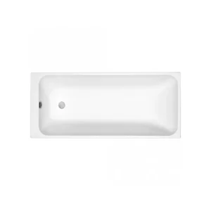 Top view of Kartell Refine single end 1700mm x 750mm thin edge bathtub with thin rim bath, gloss white finish, acrylic construction and rectangular shape.