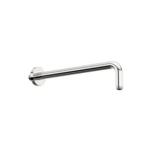 Kartell round chrome wall mounted shower arm with gloss chrome finish, brass construction, arm wall thickness 1.3mm and main arm length 410mm.