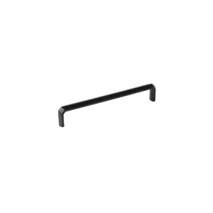 Scudo 170mm matt black hexagonal handle with furniture handle, matt black finish and angular shape.