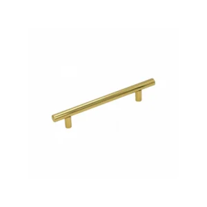 Scudo 188mm brushed brass t-bar handle with furniture handle, brushed brass finish and round shape.