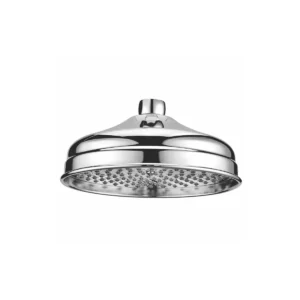 Scudo 200mm chrome circle classic stainless steel shower head with chrome finish, stainless steel construction and round shape.
