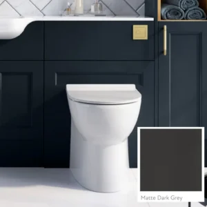 Scudo 600mm matt dark grey slim-depth WC unit carcass with matt dark grey carcass finish, 218mm finish and slim depth.