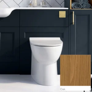 Scudo 600mm oak slim-depth WC unit carcass with oak carcass finish, 218mm finish and slim depth.