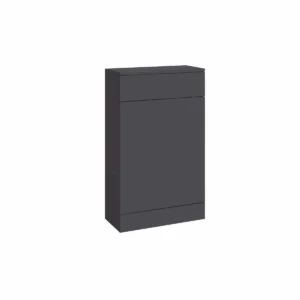 Scudo Ambience 500mm matt grey floorstanding WC unit with back-to-wall WC toilet design, matt grey finish, vinyl-wrapped MDF and steel construction and rectangular shape.